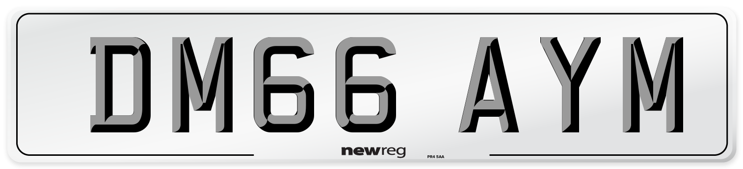 DM66 AYM Number Plate from New Reg